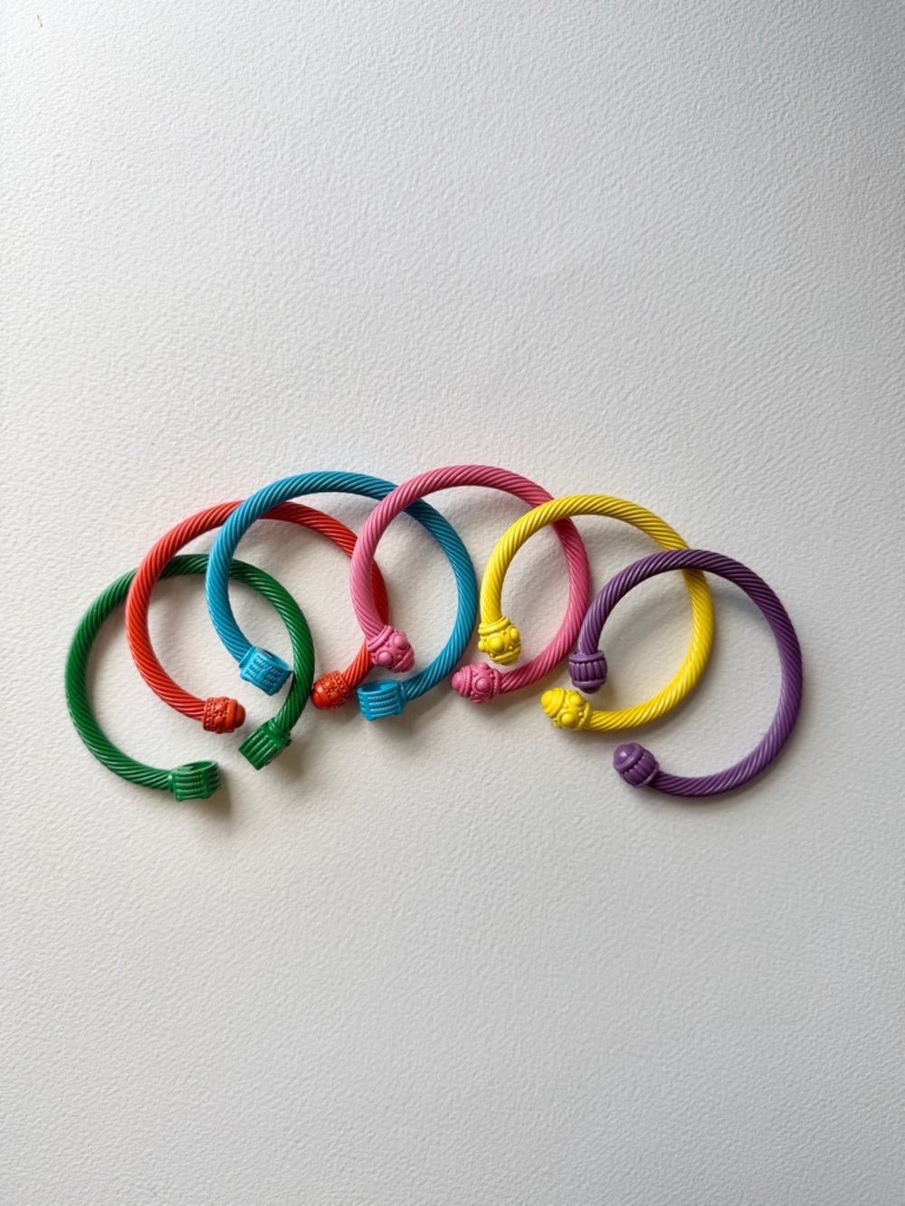 Set of Six Rainbow Metal Bracelets!